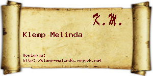 Klemp Melinda névjegykártya